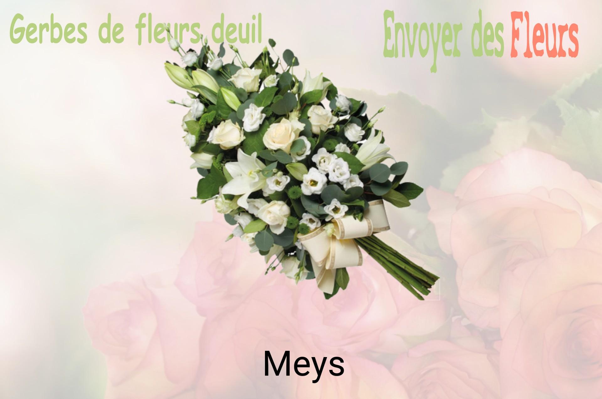 Gerbe de fleurs de deuil livrée à Meys